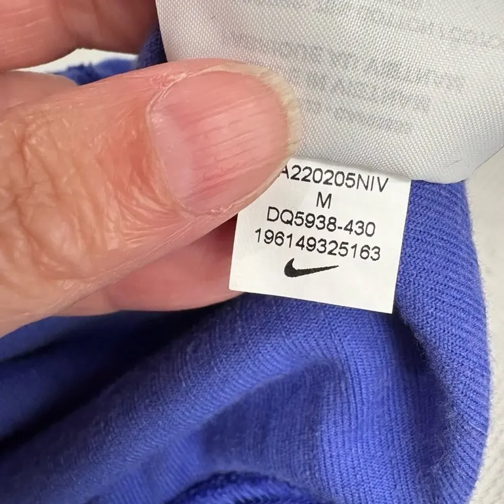 Nike Womens M‎ Blue Purple Pullover Velour Fabric Quarter Zip Sporty Retro Crop